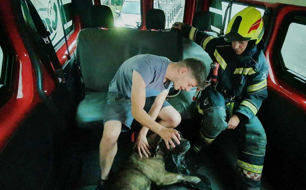 Spašavanje psa nakon požara