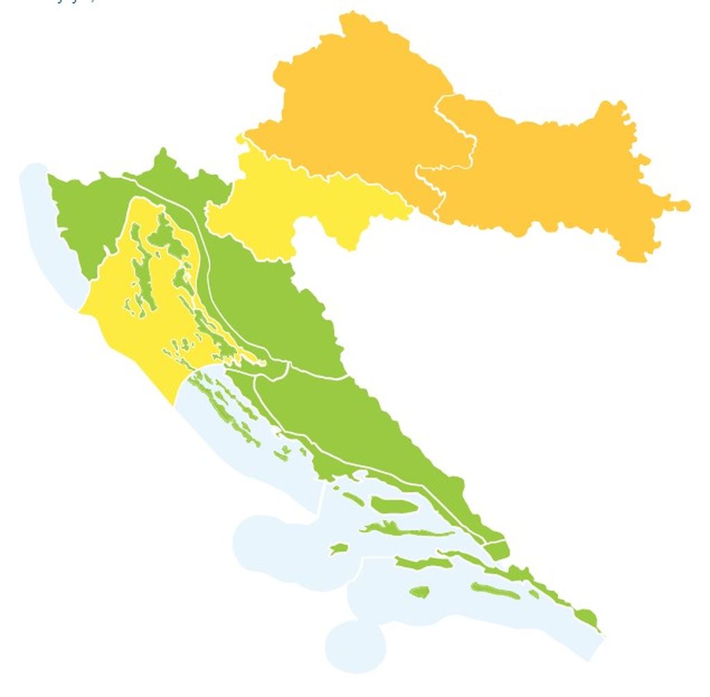 Žuto upozorenje za dio Hrvatske