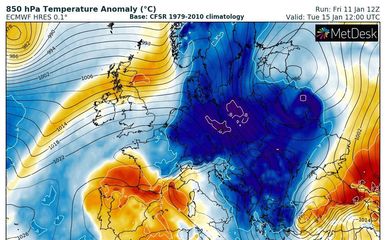 Prognoze najavljuju novi snijeg u Alpama i arktički val u središnjoj i istočnoj Europi (Foto: Severe Weather Europe) - 2 (Foto: )