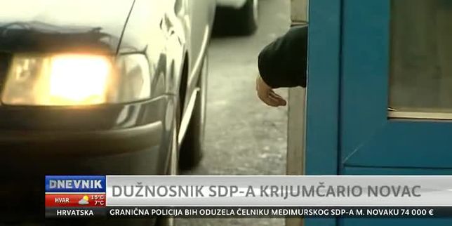 Šef međimurskog SDP-a na granici uhvaćen sa 74.000 eura (Video: Dnevnik Nove TV)