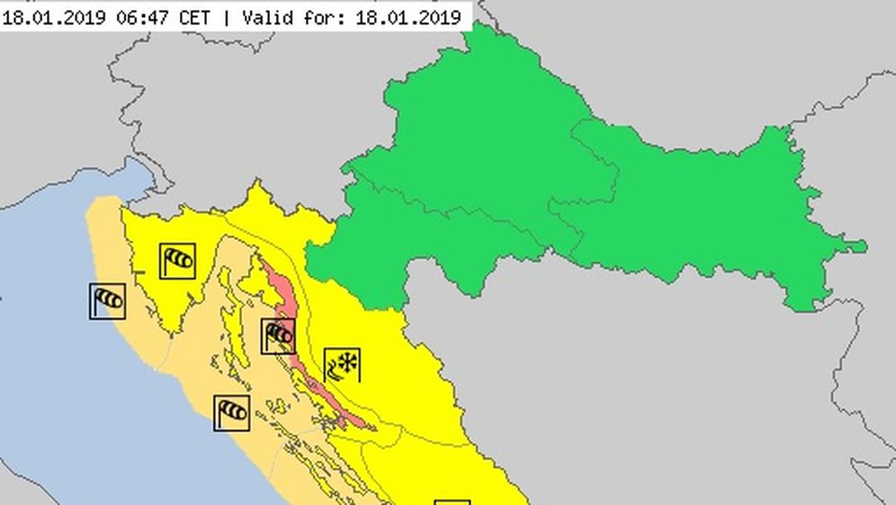 Crveno upozorenje za Velebitski kanal (Foto: Meteoalarm.eu) (Foto: )