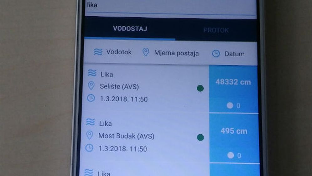 Aplikacija Hrvatskih voda \'\'Vodostaji\'\' (Dnevnik.hr) (Foto: )