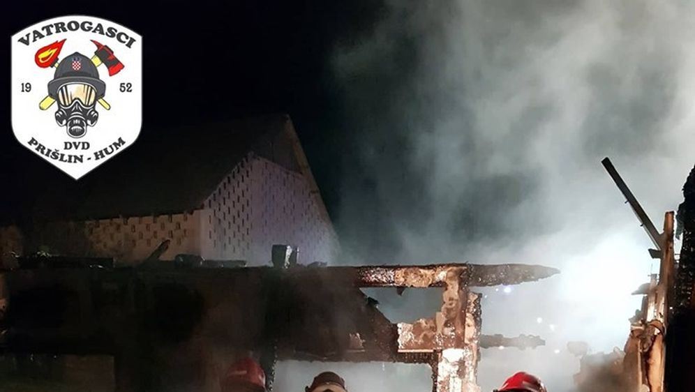 Požar na obiteljskoj kući u Malom Taboru (Foto: DVD Pršlin-Hum)