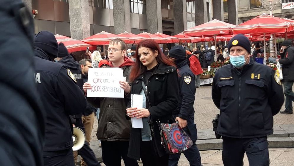 Prosvjed na Trgu bana Jelačića u Zagrebu
