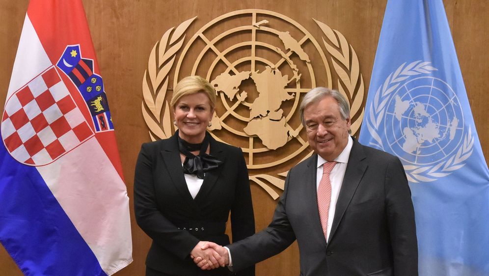 Sastanak Kolinde Grabar-Kitarović i Antonija Guterresa (Foto: Ured Predsjednice)