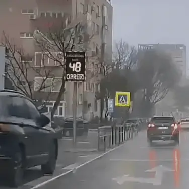 Snimka pada stabla u Splitu usred nevremena