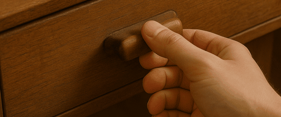 Polako otvaranje ladice s vrijednim starim predmetima