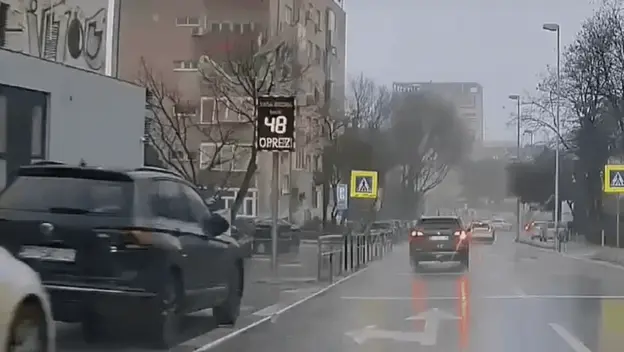 Snimka pada stabla u Splitu usred nevremena