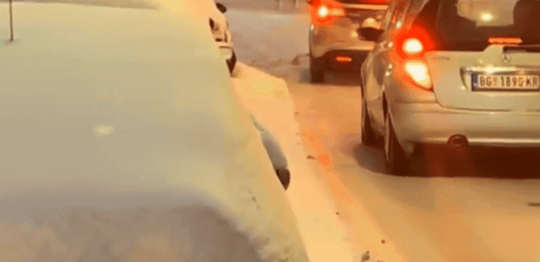 Skijanje po cestama u Beogradu