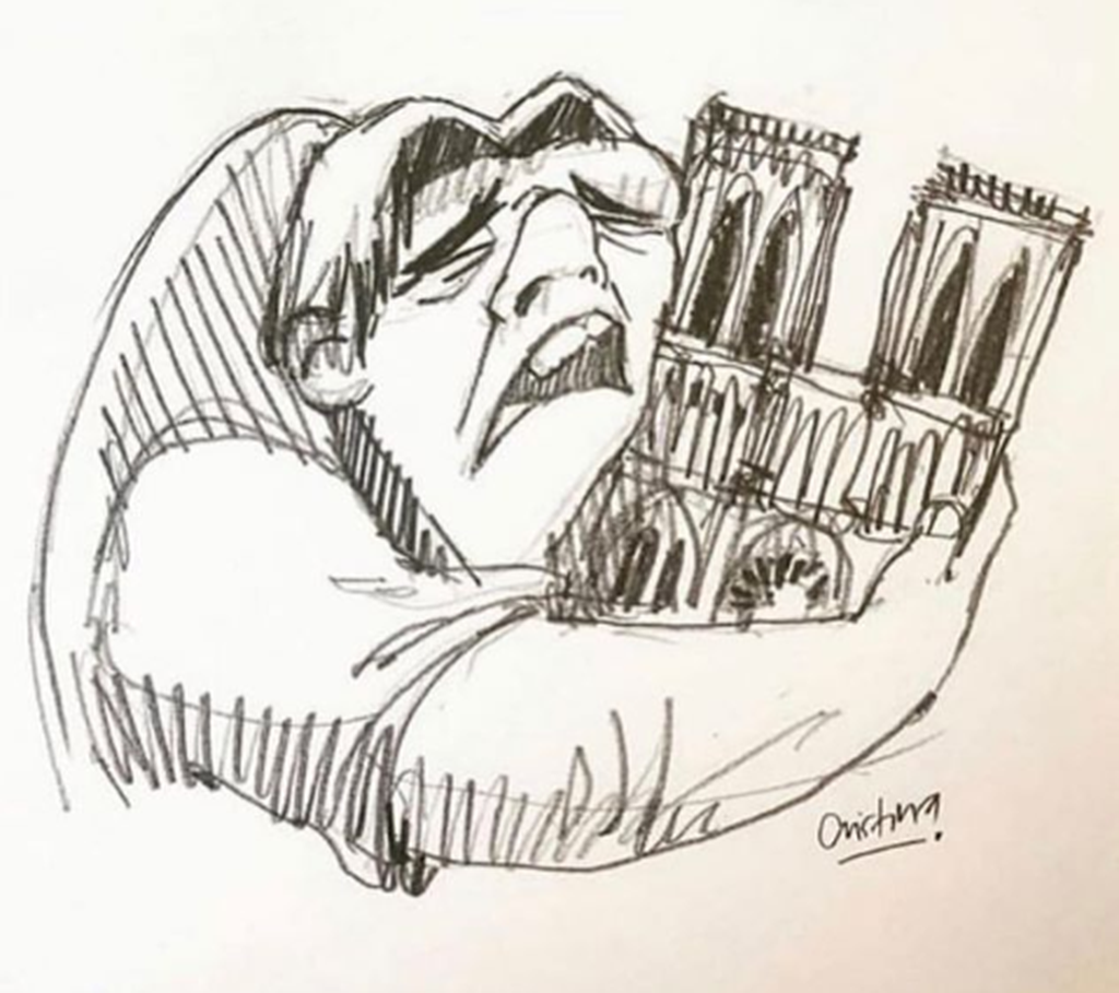 Zvonar crkve Notre-Dame grli svoj dom (Foto: Instagram)