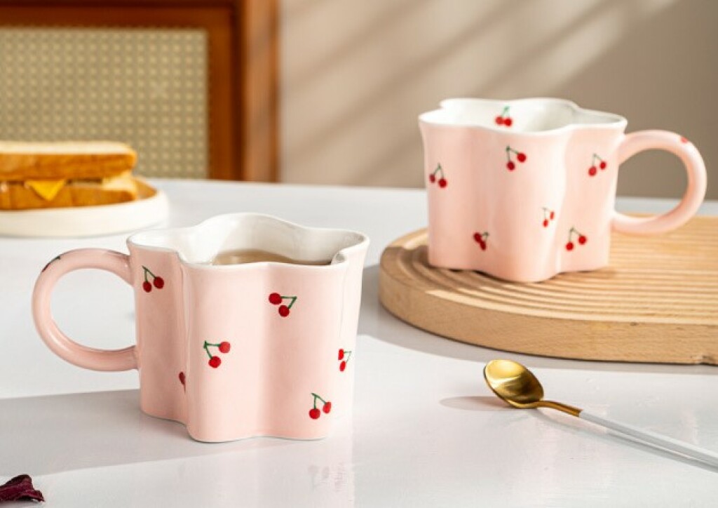 Ručno obojena šalica s motivom trešnje s AliExpressa - 3
