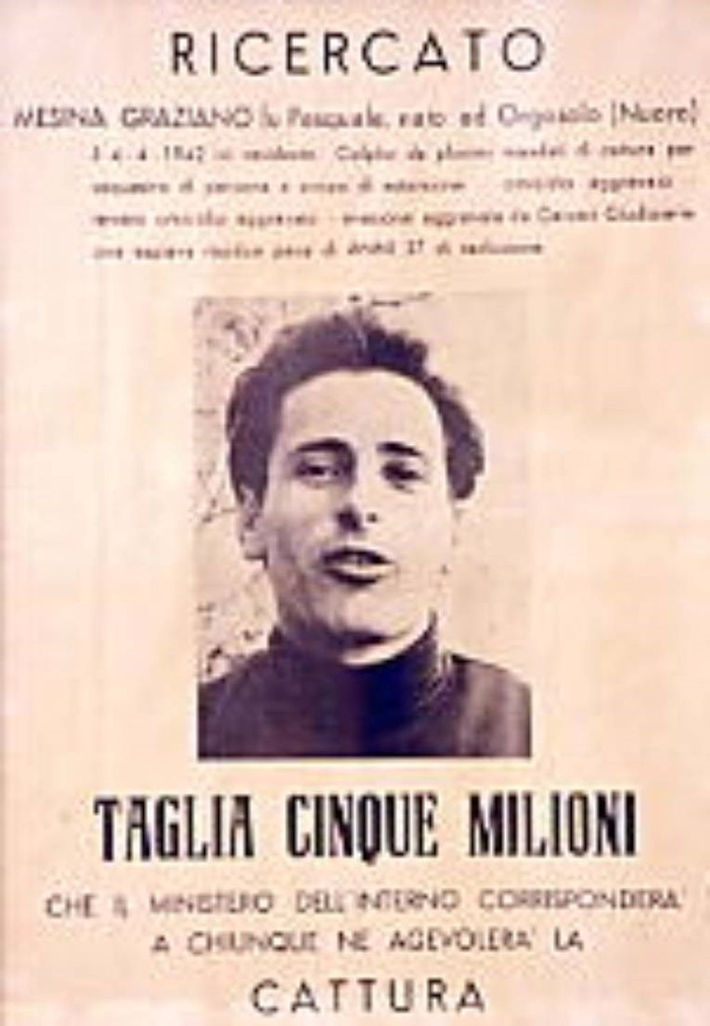 Graziano Mesina, jedan od najozloglašenijih talijanskih razbojnika