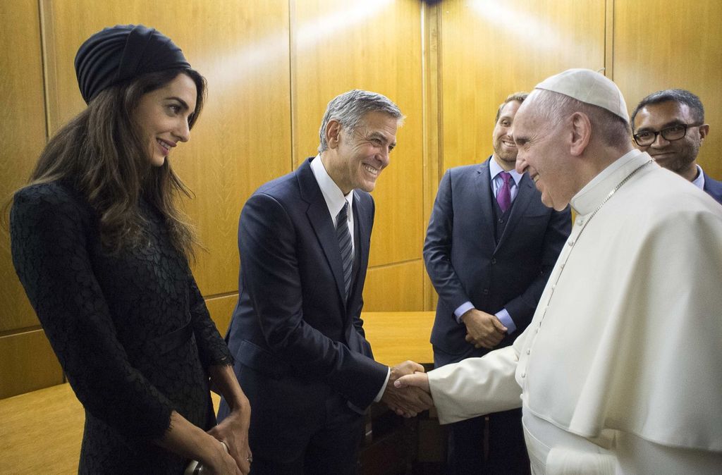 George Clooney, Amal Clooney i papa Franjo - 5