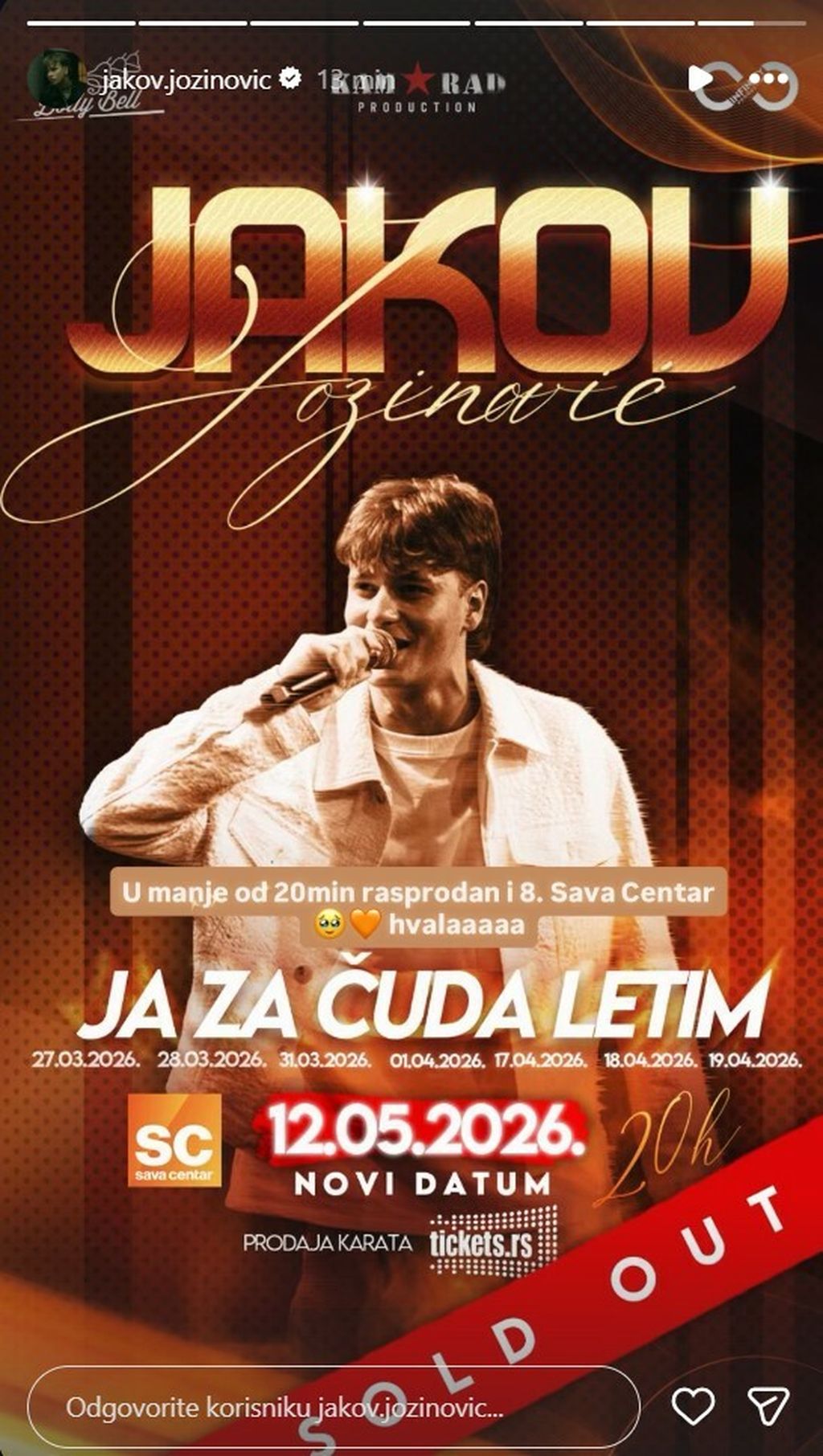 Jakov Jozinović na Instagramu