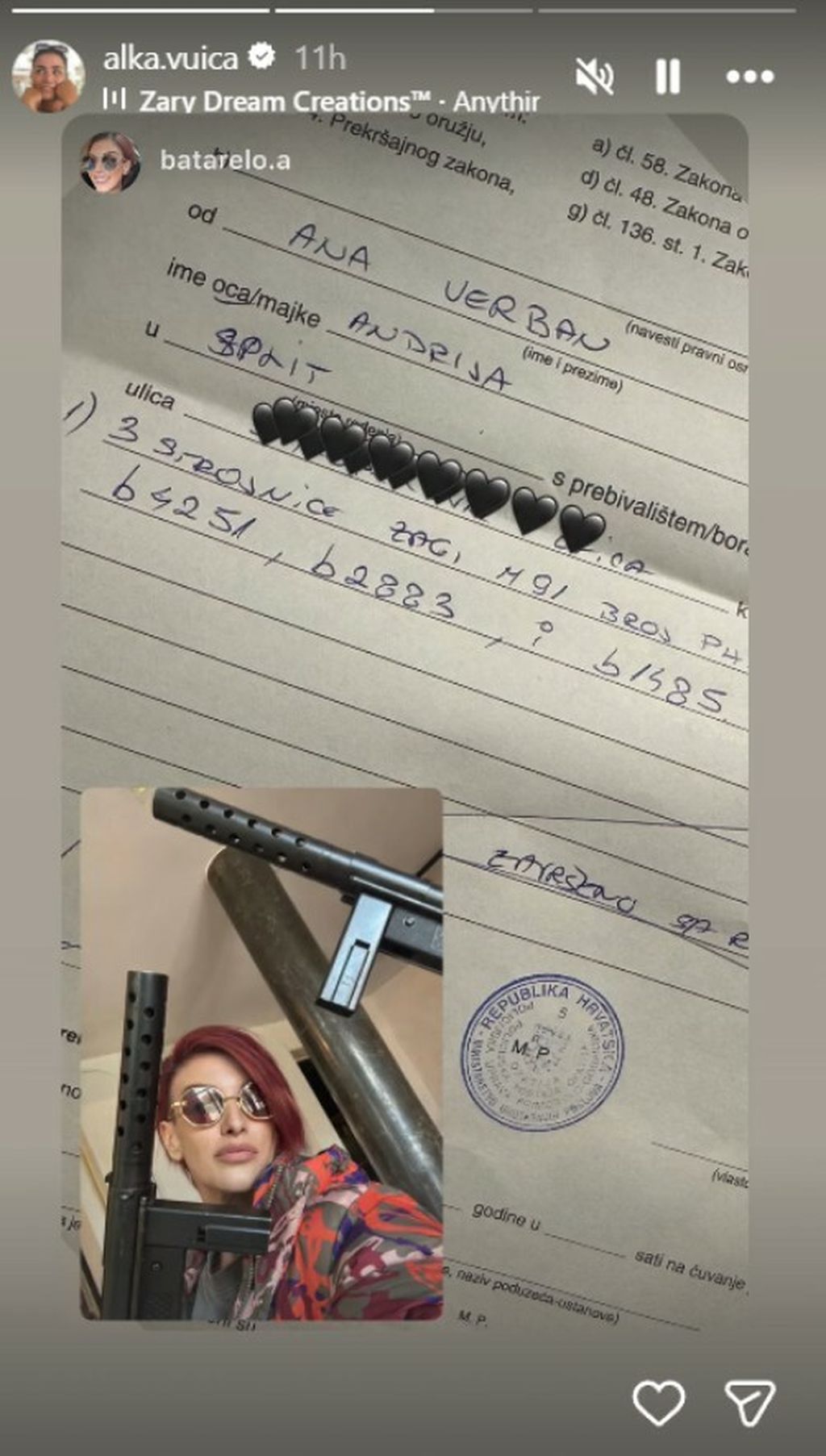 Alka Vuica na Instagramu