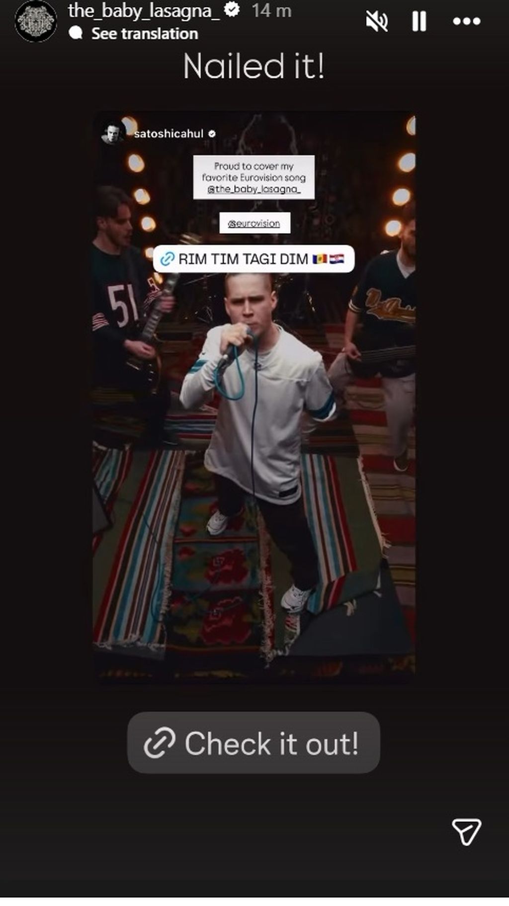 Baby Lasagna na Instagramu