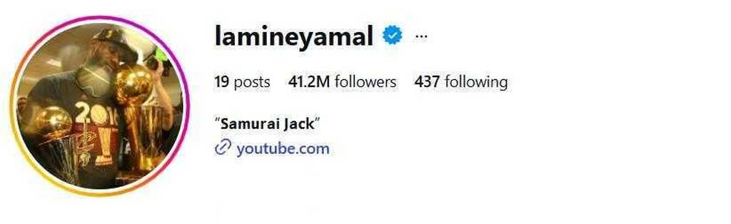 Profilna fotografija Yamala na Instagramu