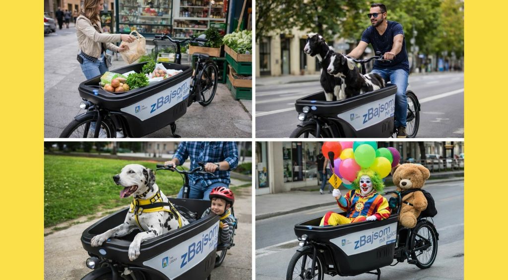Cargo bicikl usluge Bajs u raznim ulogama