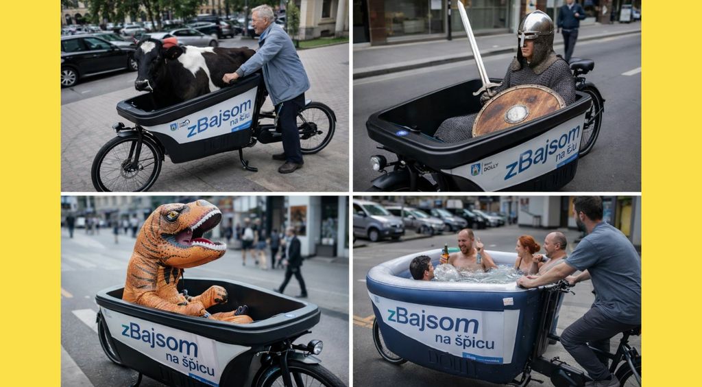 Cargo bicikl usluge Bajs u raznim ulogama