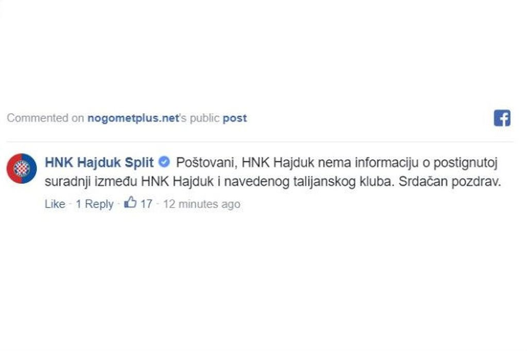 Komentar Hajduka (Foto: Screenshot)