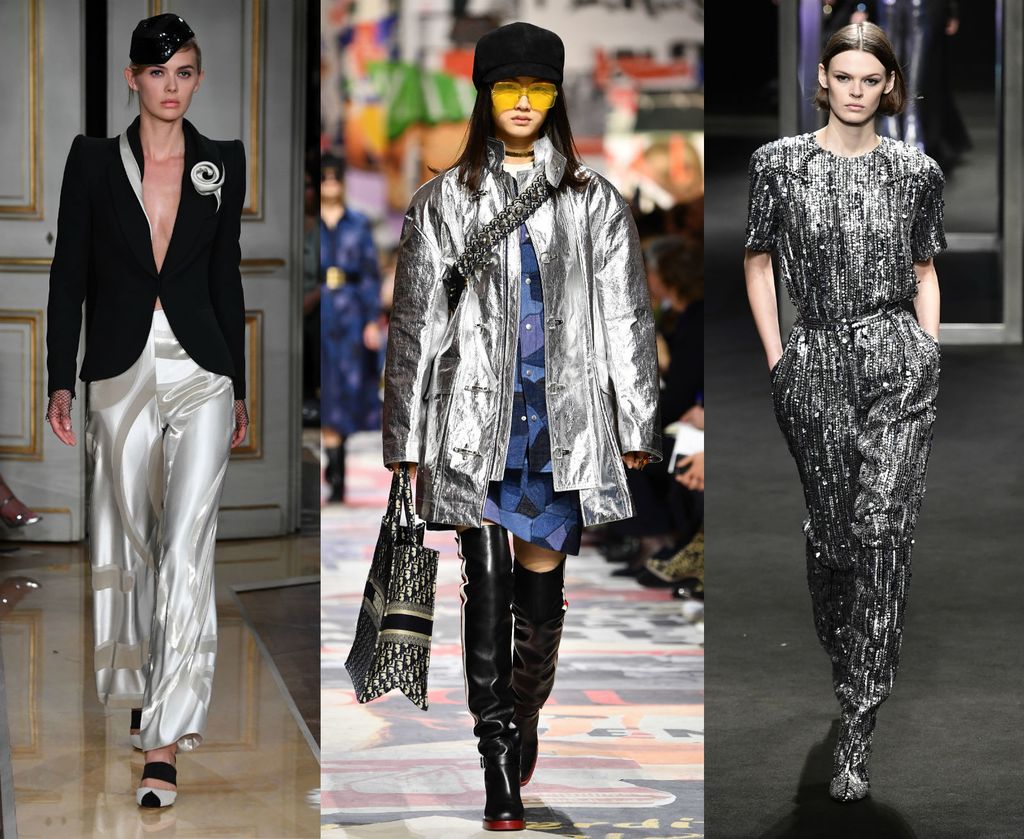 Srebrne hlače Giorgia Armanija, jakna Christiana Diora i haljina Alberte Ferretti