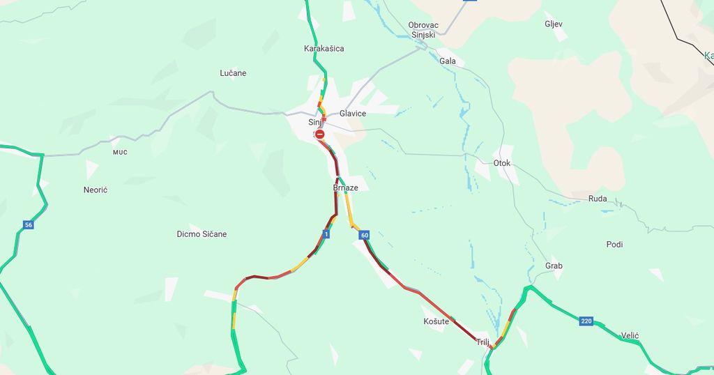 Kolone automobila iz Sinja