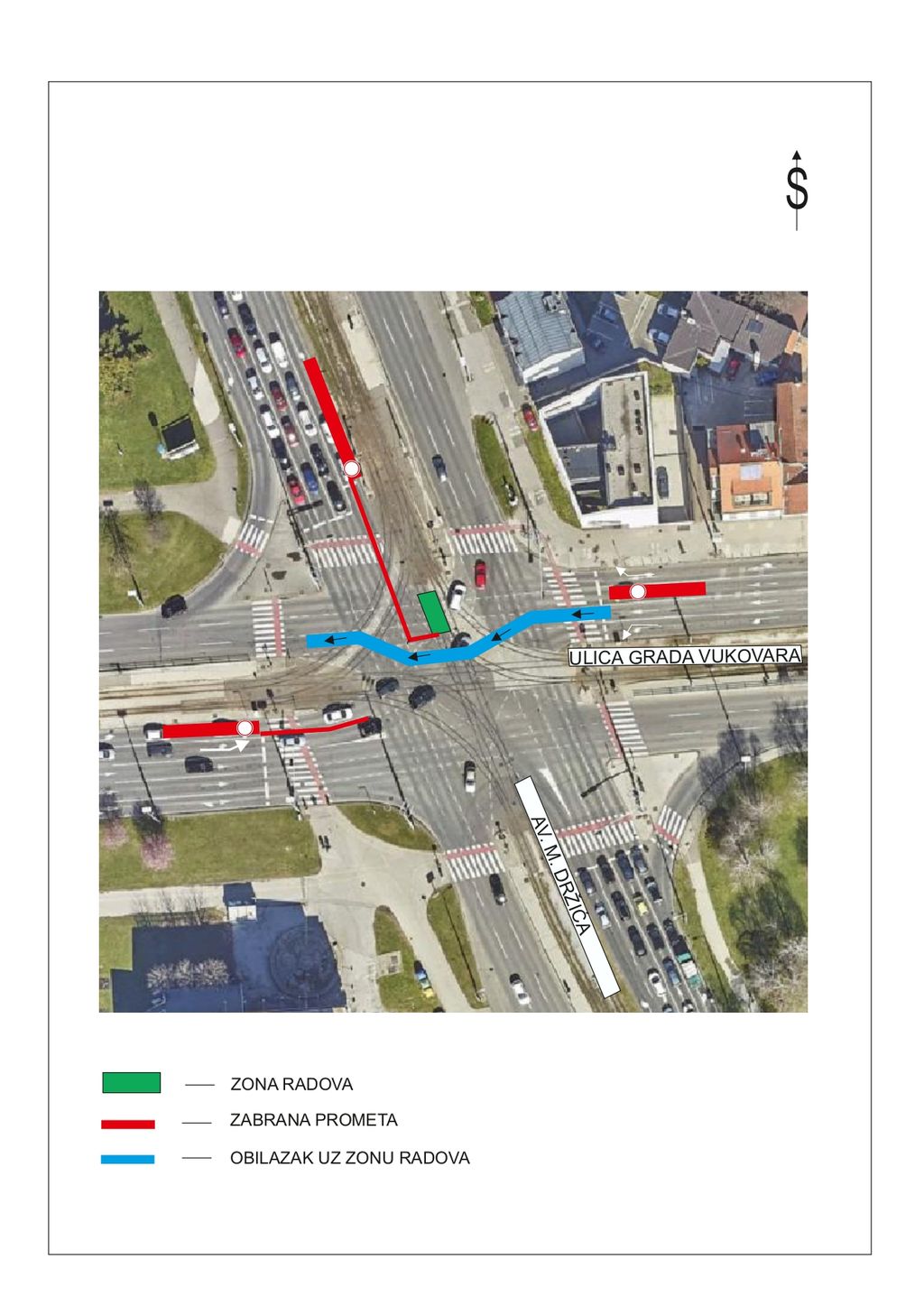 Radovi na raskrižju ulice grada Vukovara i Avenije Marina Držića