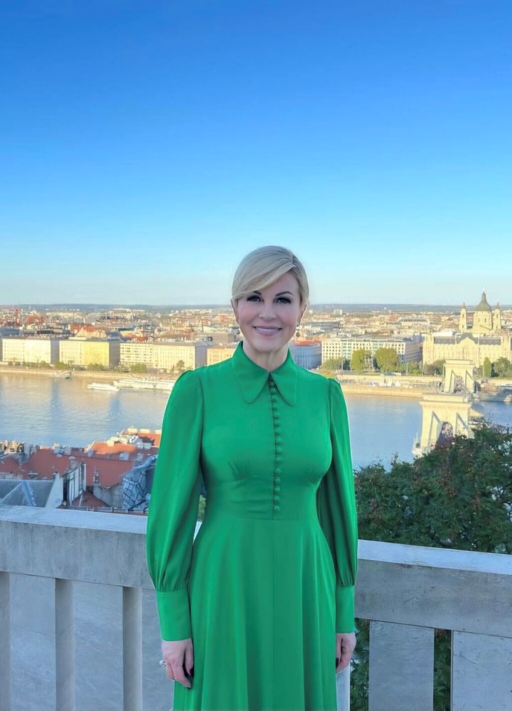 Kolinda Grabar-Kitarović u zelenoj haljini brenda LK Bennett