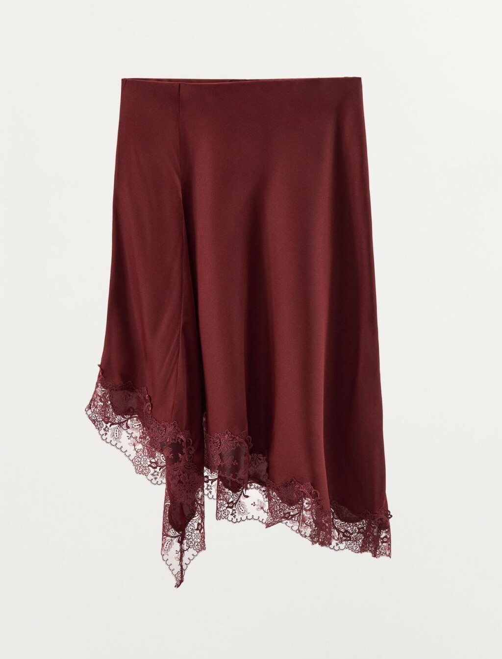 Asimetrična suknja brenda Zara ukrašena čipkom