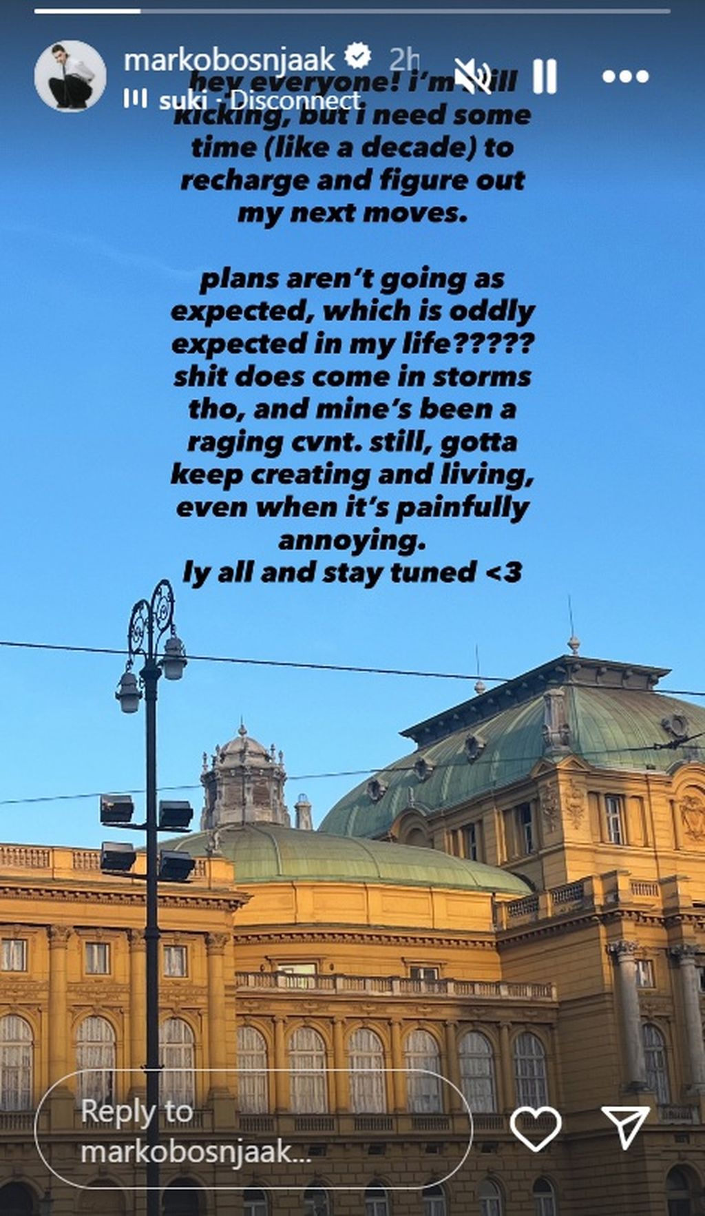 Marko Bošnjak na Instagramu