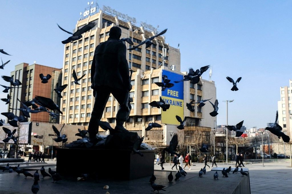 Zastava Ukrajine u Prištini