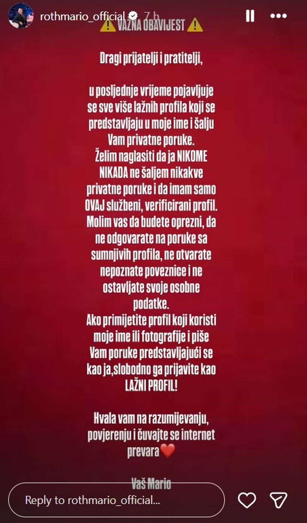 Mario Roth, Vigor