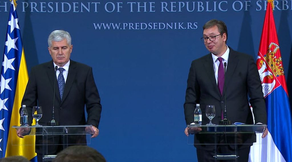 Izetbegović, Vučić i Čović na zajedničkom sastanku (Foto: AFP)