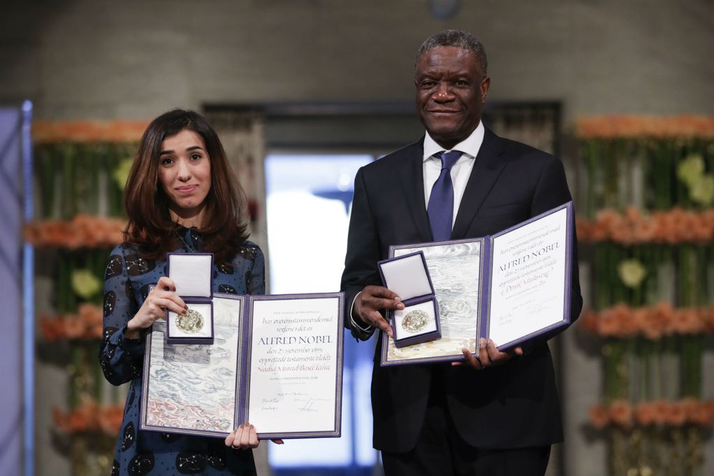 Ovogodišnji dobitnici Nobela za mir Nadia Murad i Denis Mukwege