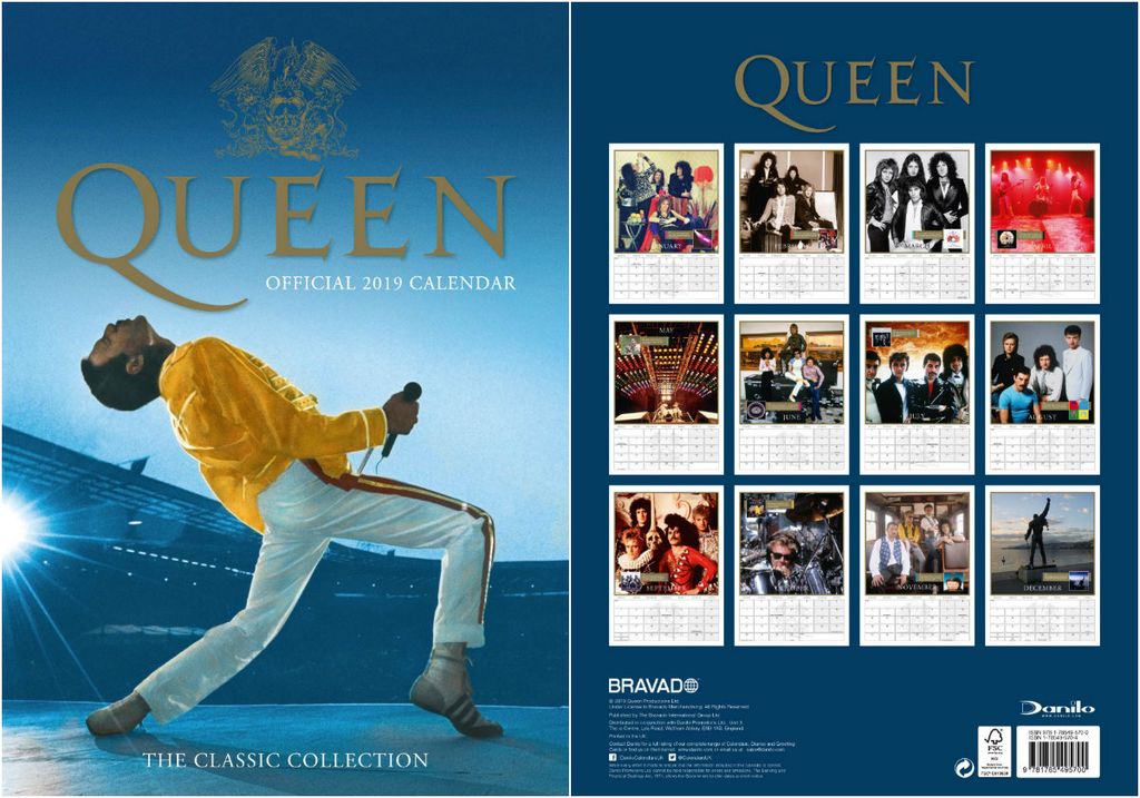 Queen kalendar za 2019. godinu, 8,88 funti (72 kune)