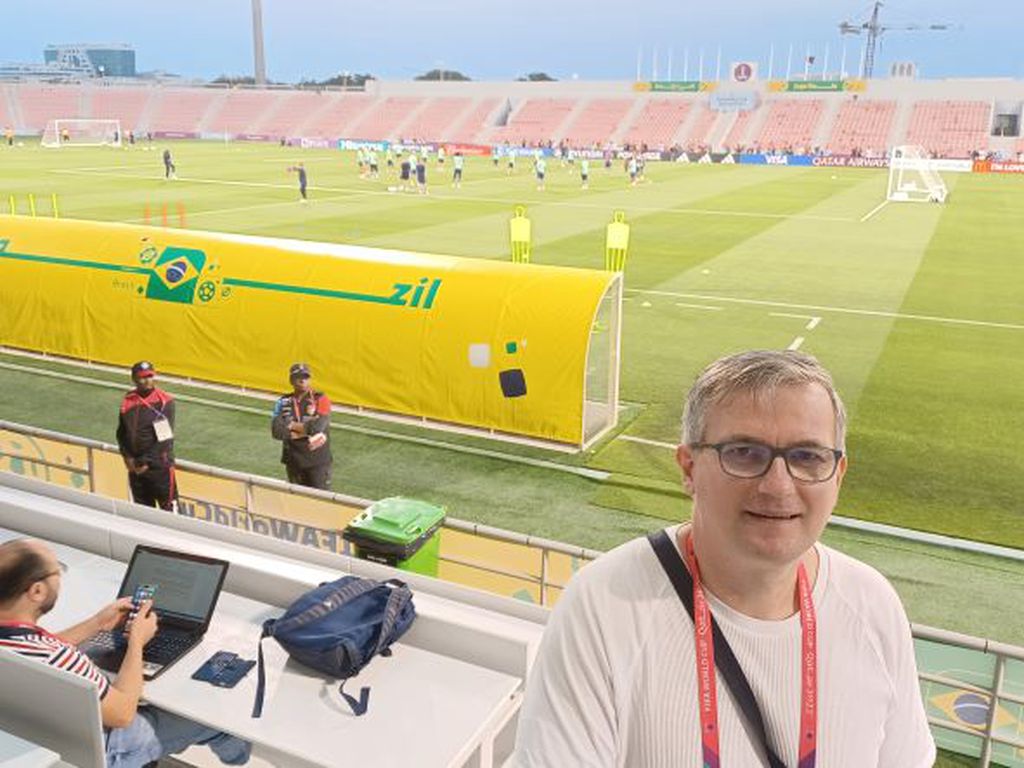 Ivica Medo, novinar gol.hr-a, na treningu brazilske reprezentacije u Dohi