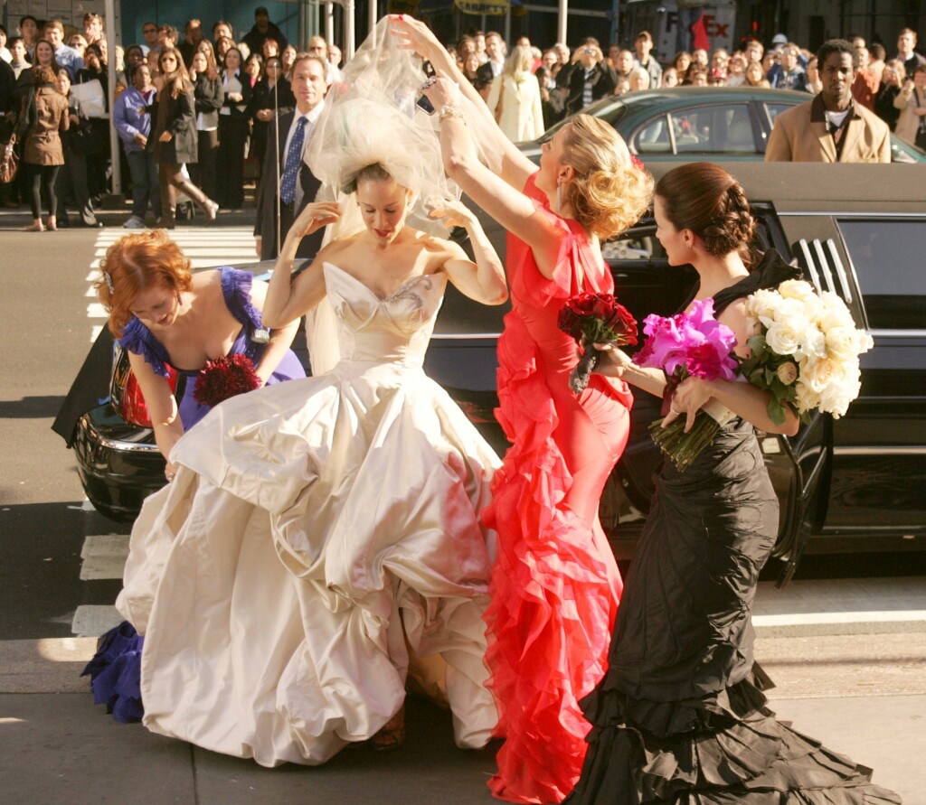 Cynthia Nixon, Sarah Jessica Parker, Kim Cattrall i Kristin Davis na snimanju filma 2007. godine
