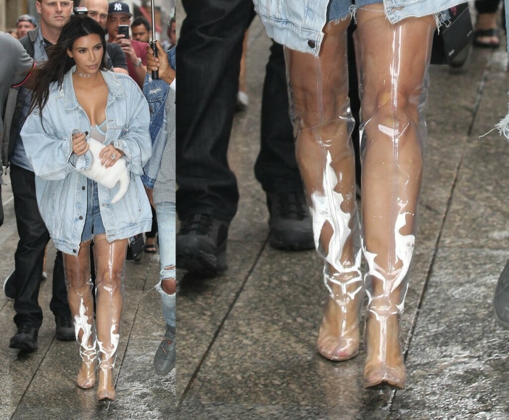 Zamagljivanje cipela još je izraženije u prozirnim čizmama što je pokazala i Kim Kardashian