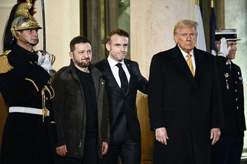 Donald Trump, Emmanuel Macron, Volodimir Zelenski