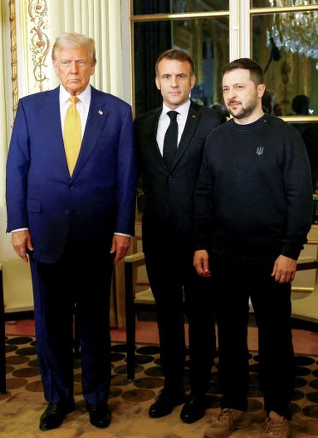 Donald Trump, Emmanuel Macron, Volodimir Zelenski