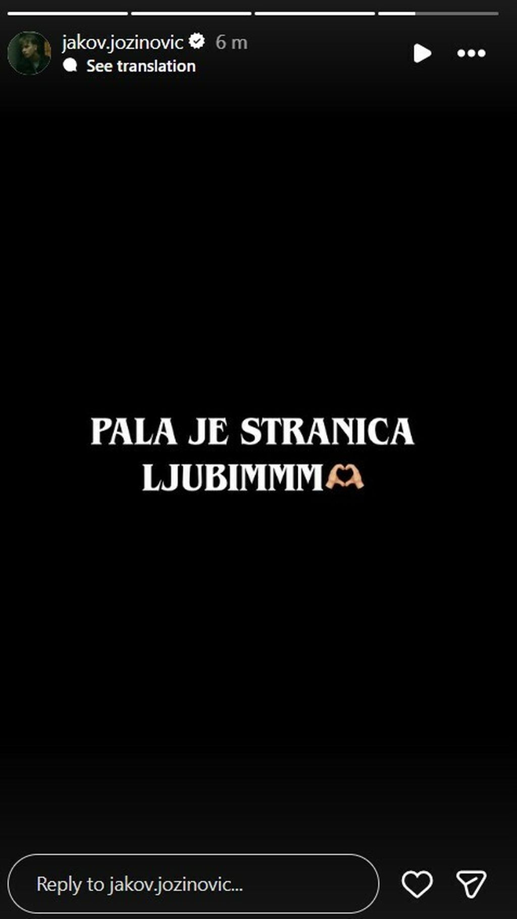 Jakov Jozinović na Instagramu