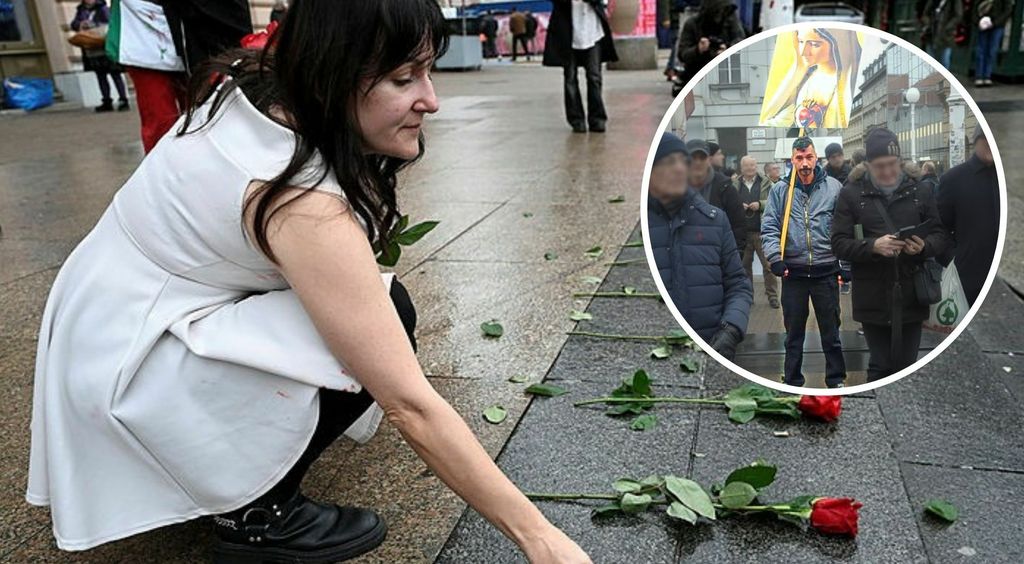 Molitelji na Trgu bana Jelačića u Zagrebu