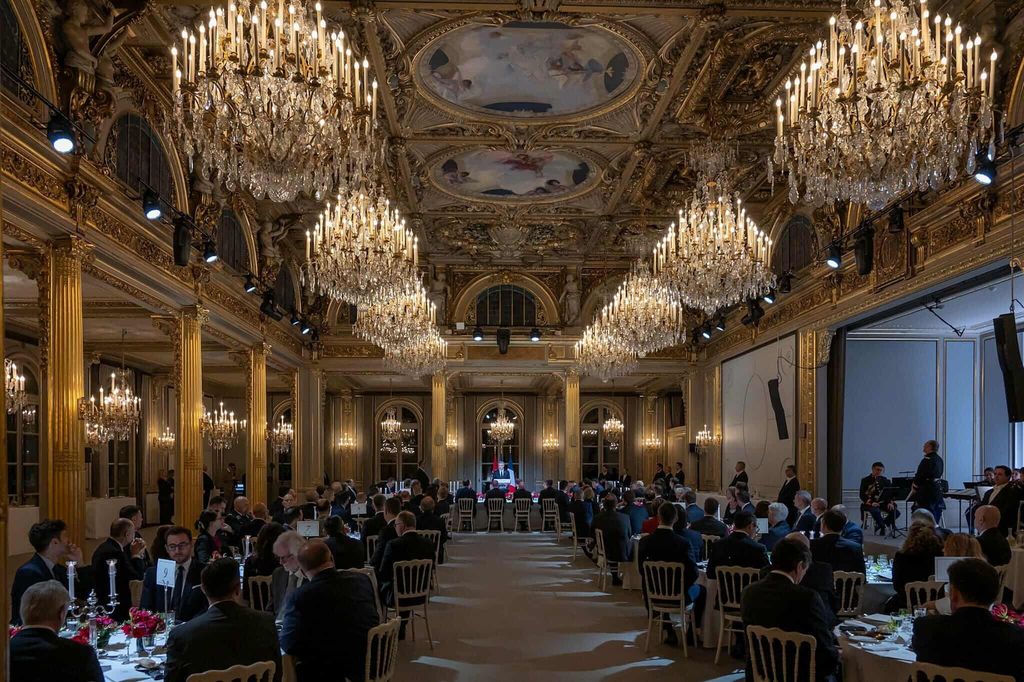 Ana Maslać Plenković i Andrej Plenković s Emmanuelom i Brigitte Macron