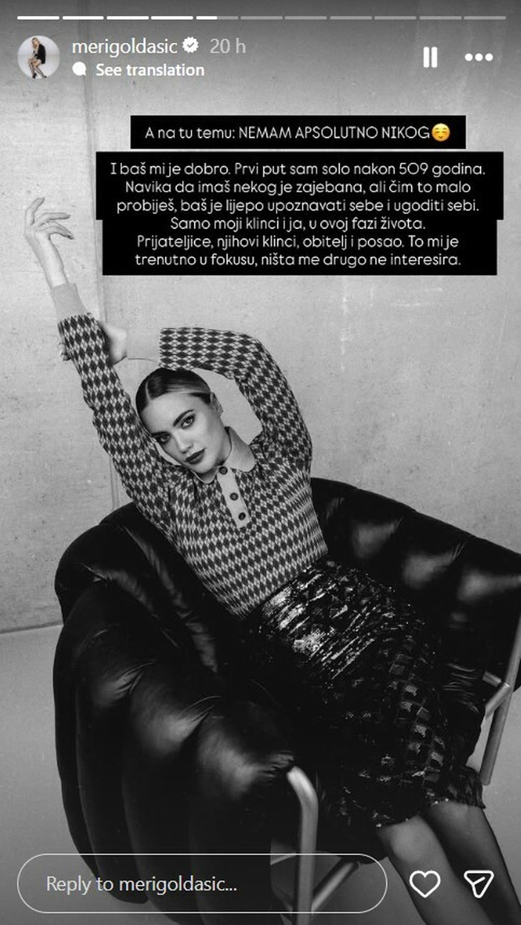Meri Goldašić na Instagramu