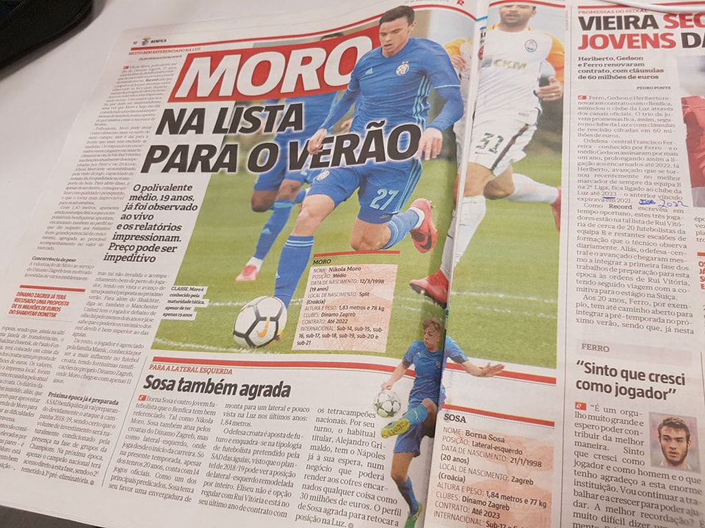 Nikola Moro na duplerici portugalskog Recorda (Foto: GOL.hr)
