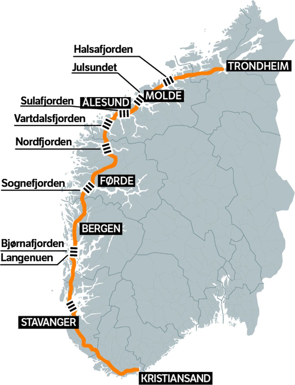 Fjordovi koji usporavaju putovanje