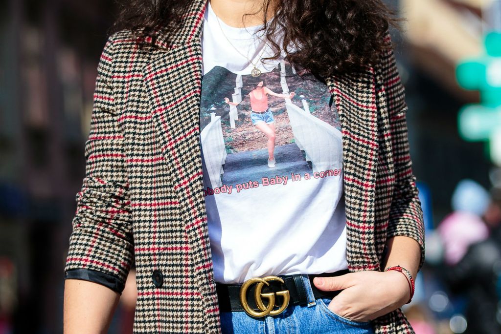 Street style zagrebačke 'lavice' u majici s prizorom i rečenicom iz filma 'Prljavi ples'