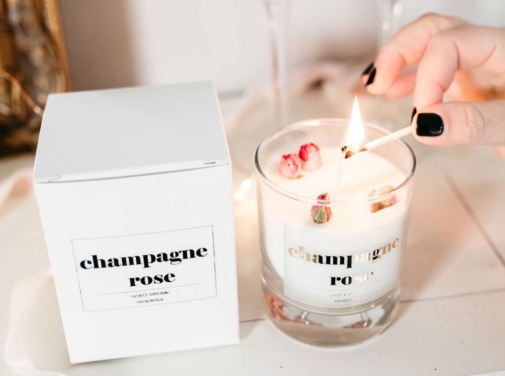 Mirisna svijeća champagne rose