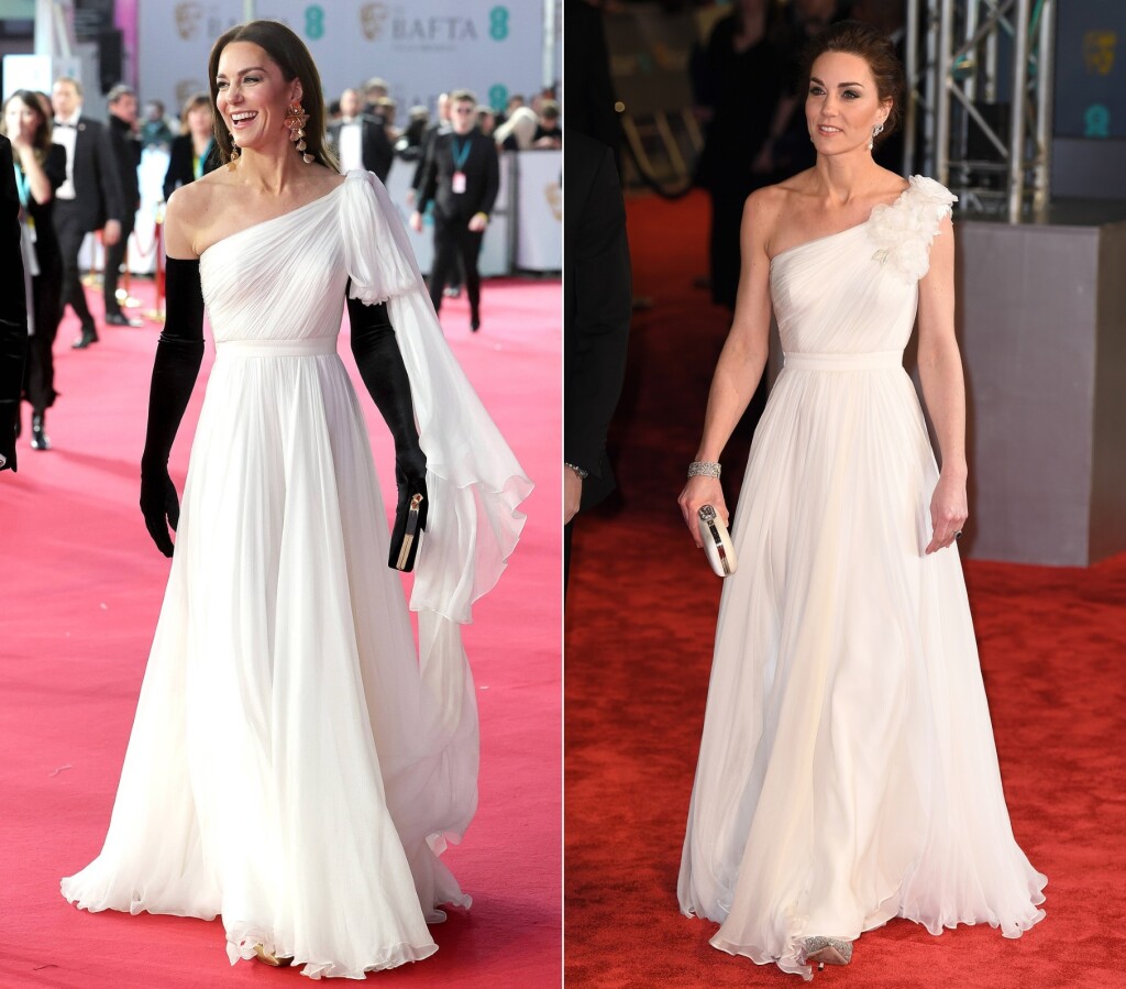 Catherine Middleton u haljina Alexandera McQuuena 2023. i 2019. godine
