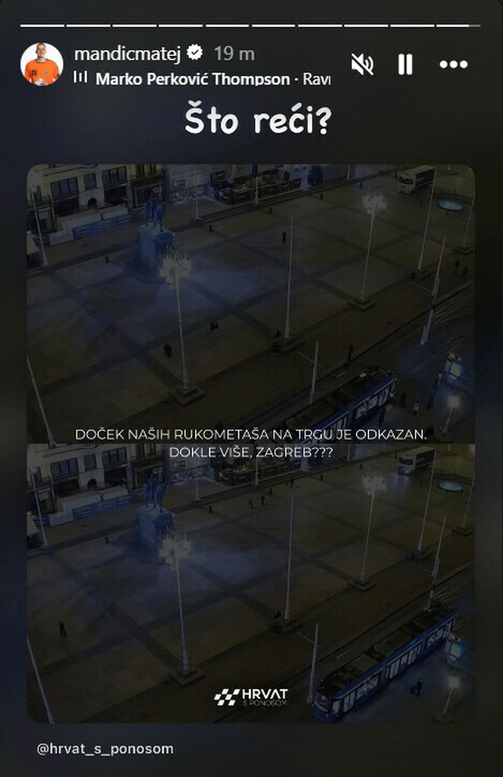 Objava Mateja Mandića